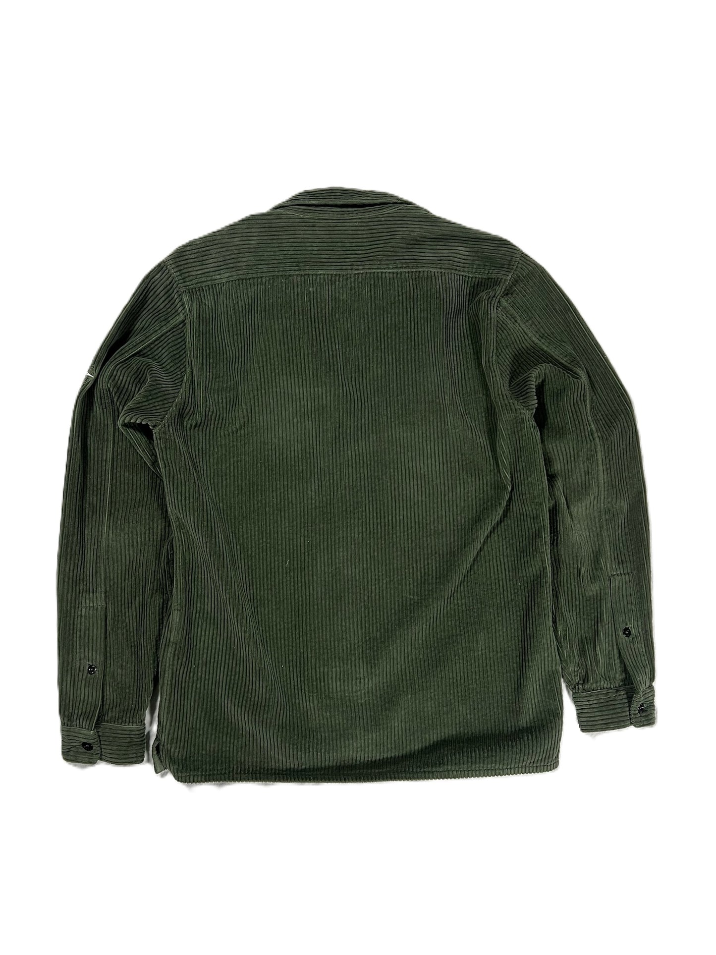 Stone Island Green Corduroy Embroidered Overshirt Medium