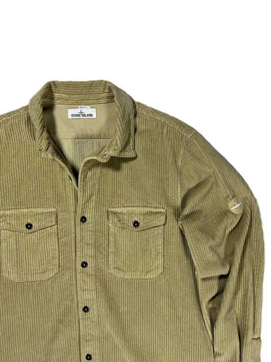 Stone Island Gold Corduroy Embroidered Overshirt XXL