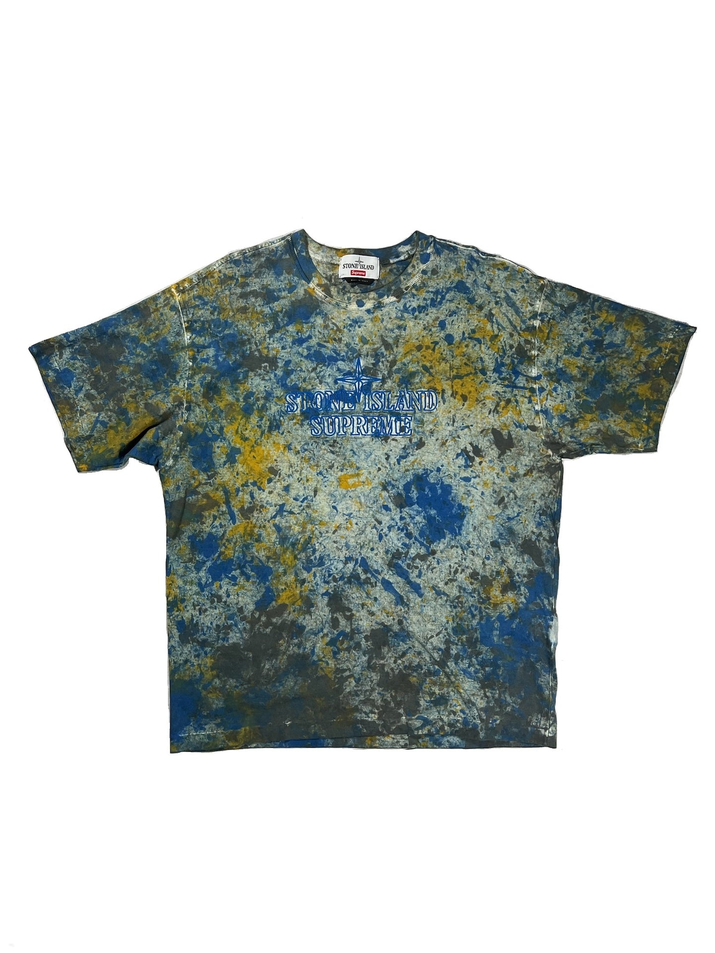 Stone Island x Supreme Blue Paintball Camo Tee Medium