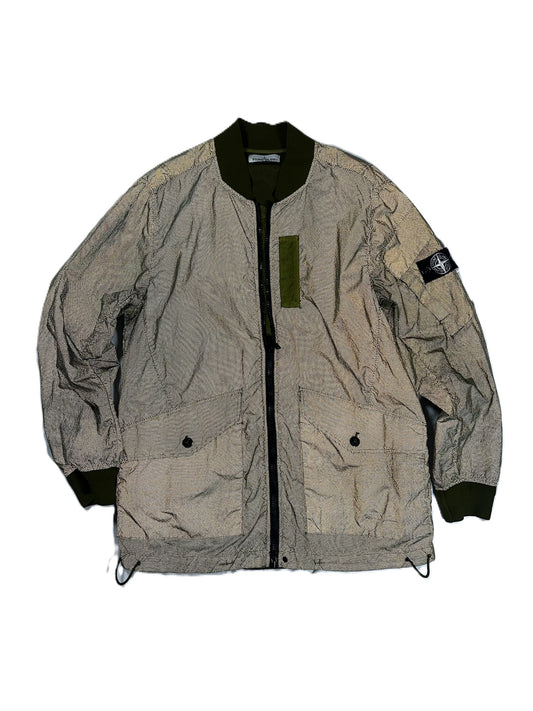 Stone Island Green Pixel Reflective Bomber XXL