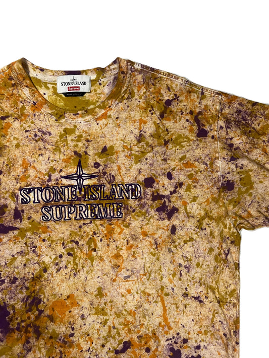 Stone Island x Supreme Orange Paintball Camo T Shirt Medium